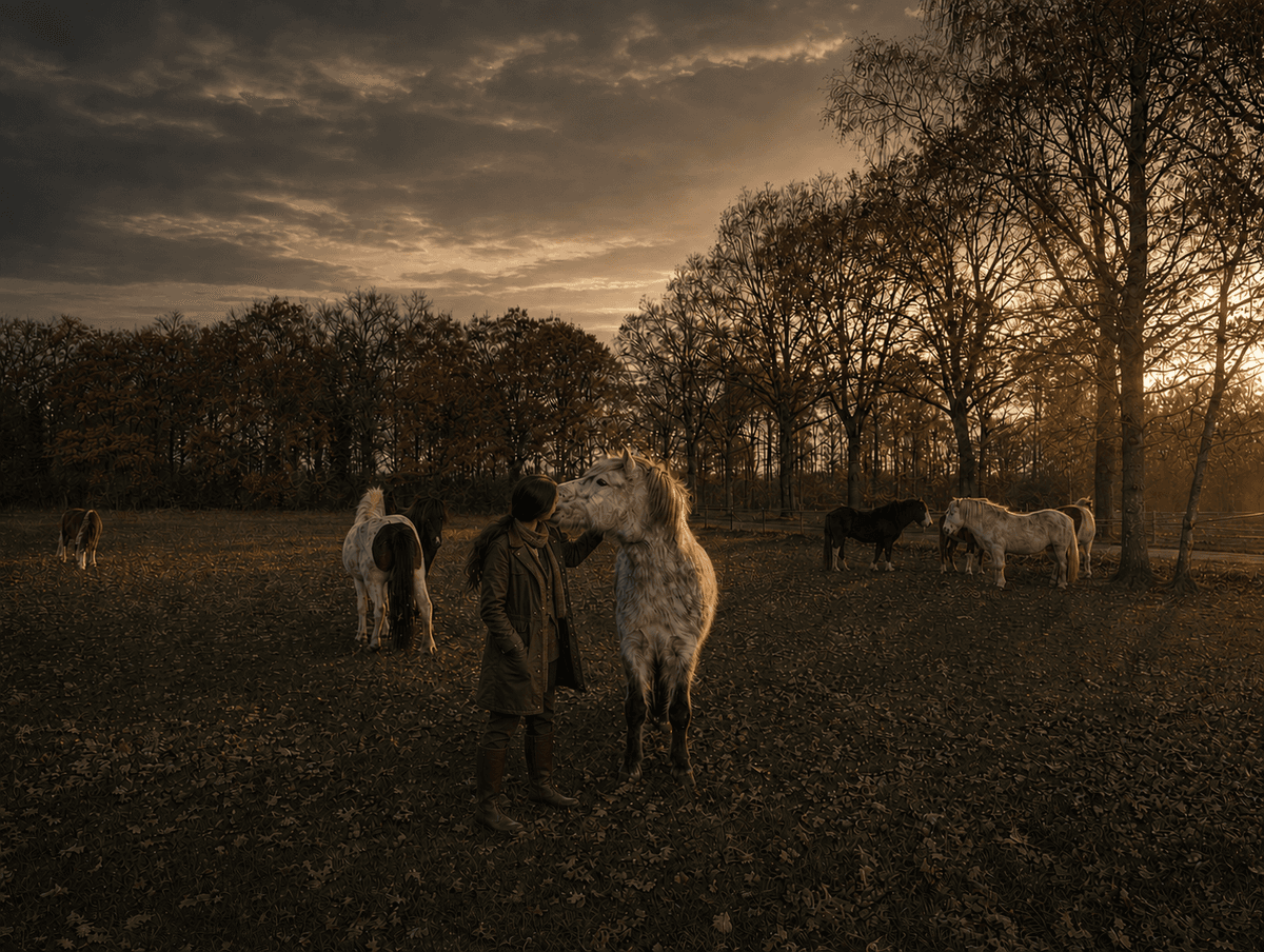 A horse observed at ease in its field, quietly watched over time