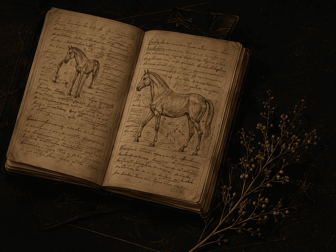 Antique field notes and dried botanicals
